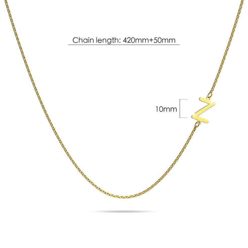 Bold Alphabet Letter Initial Charm Necklace in Gold Tone